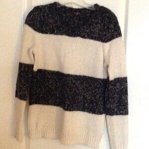 Denver Hayes Women's Black White Color Block Sweater Size S/P Cotton Blend Comfy